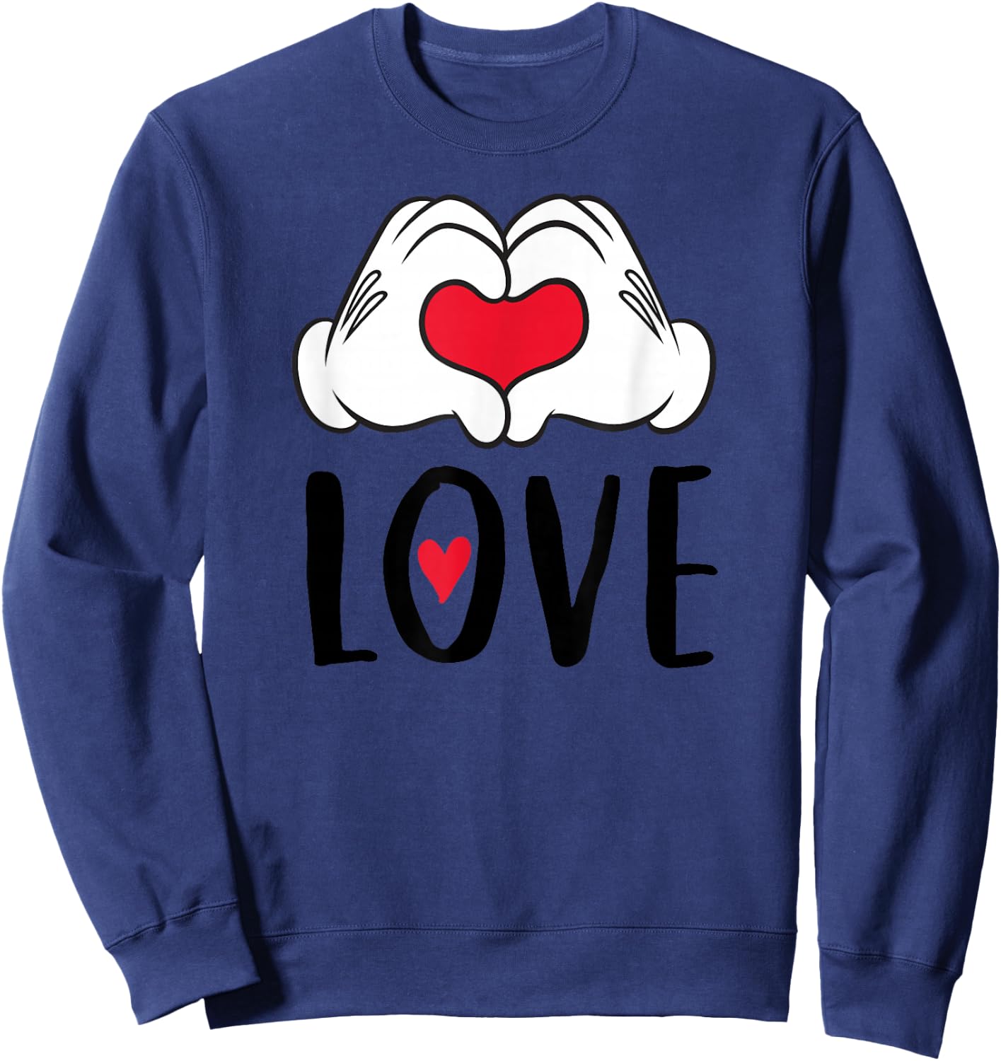 Disney Mickey and Minnie Mouse Heart Hands Love Sweatshirt - Sweatshirt | Navy