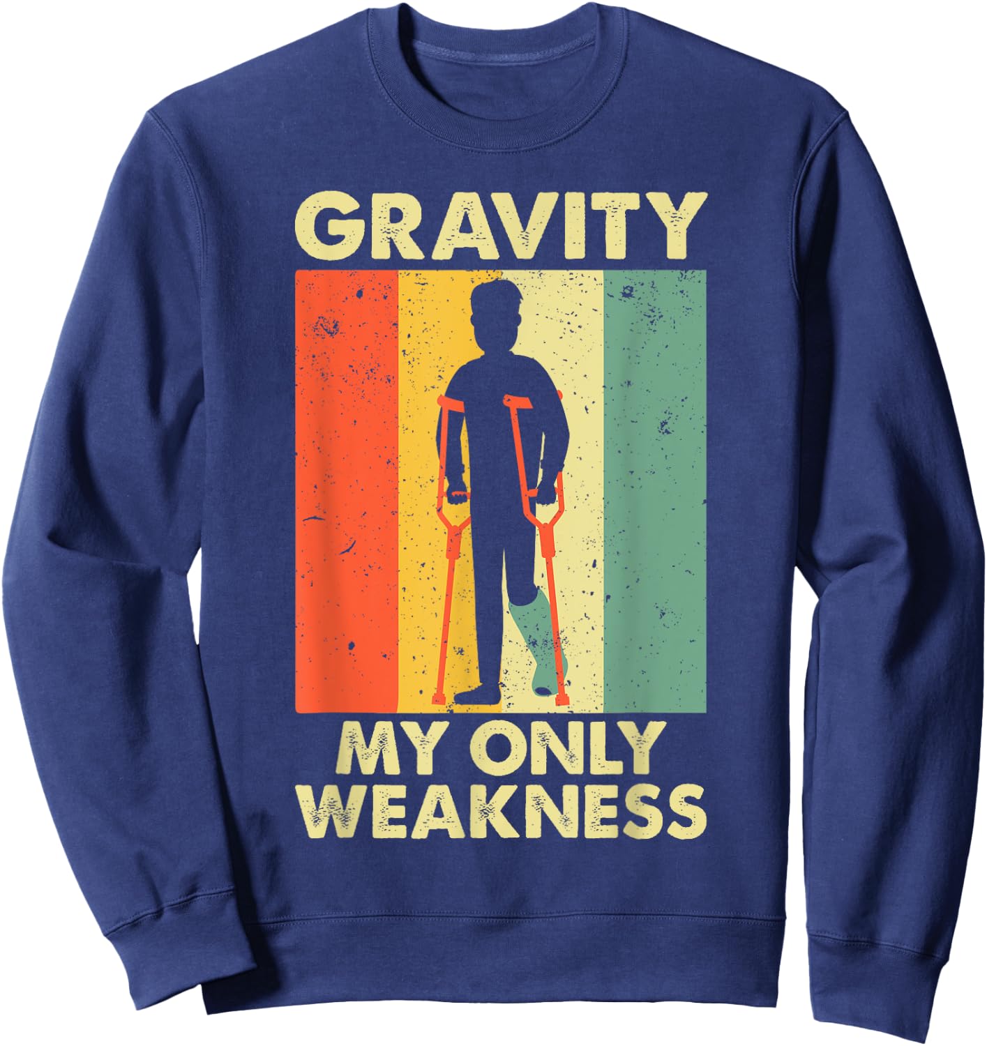Funny Broken Leg Art Women Ankle Knee Foot Surgery Sweatshirt - Sweatshirt | Navy