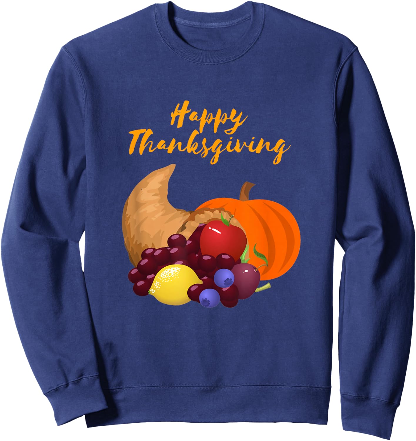 Happy Thanksgiving Cornucopia design Sweatshirt - Sweatshirt | Navy