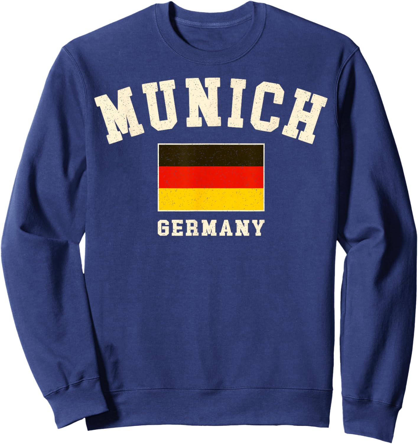 Vintage Munich Germany German Flag Souvenir Retro Graphic Sweatshirt - Sweatshirt | Navy