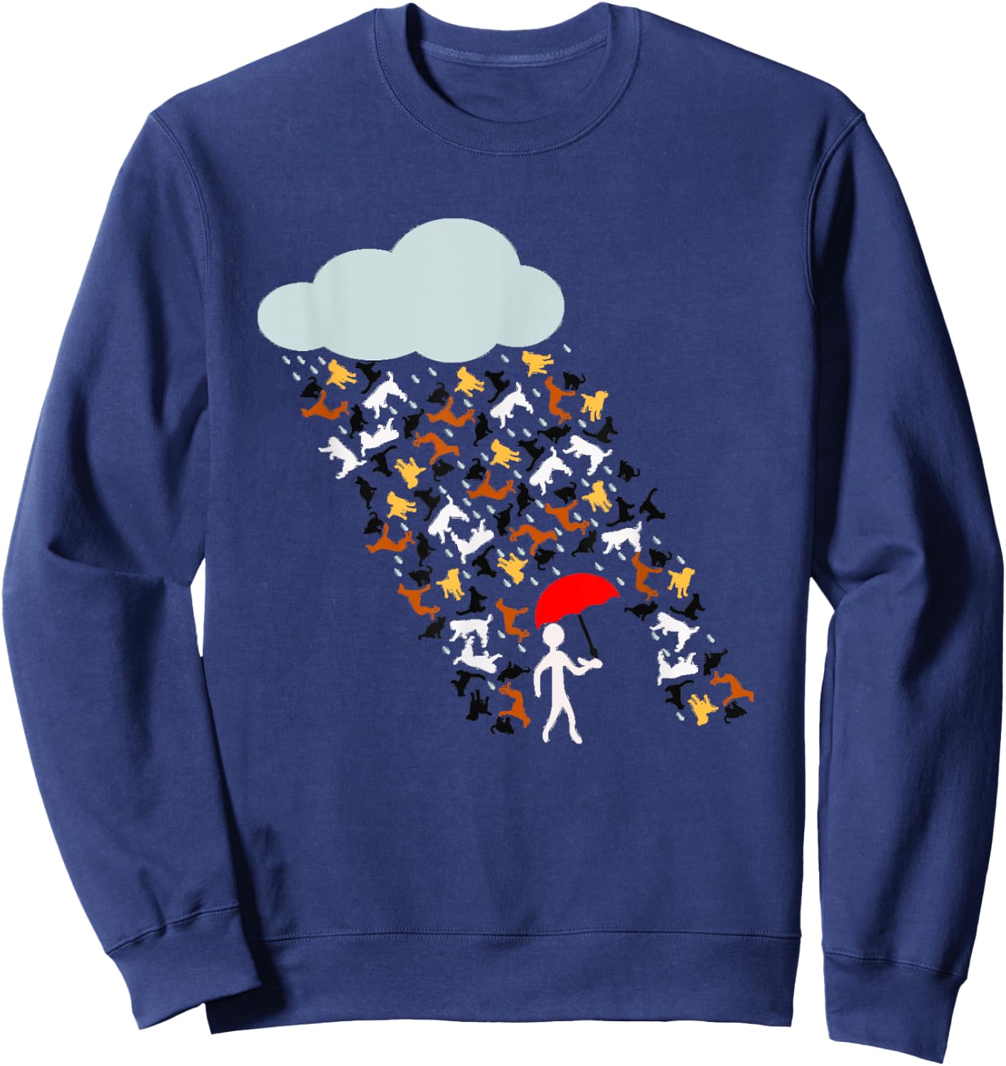 It's Raining Cats And Dogs Funny Cat Dog Women Kids Sweatshirt - Sweatshirt | Navy