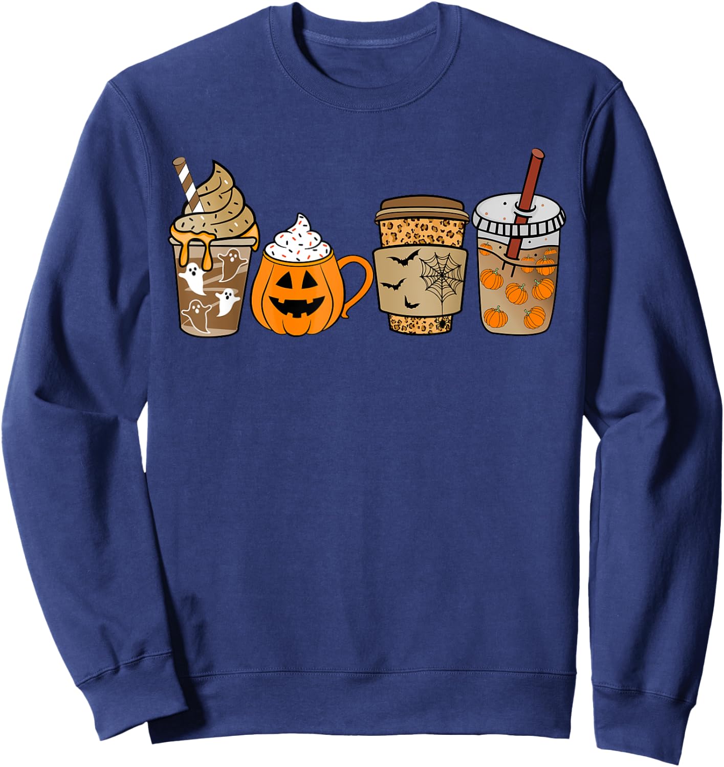 Pumpkin Spice Latte Coffee Fall Pumpkin Spice Thanksgiving Sweatshirt - Sweatshirt | Navy