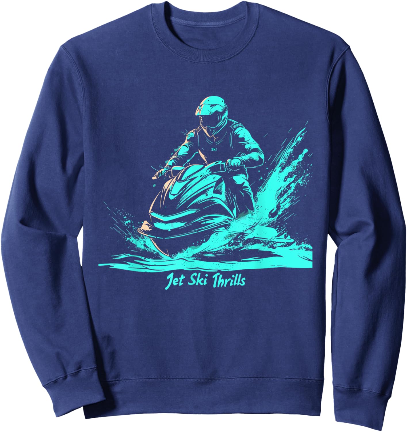 Jet Ski Adventure Water Sports , Black, S Sweatshirt - Sweatshirt | Navy