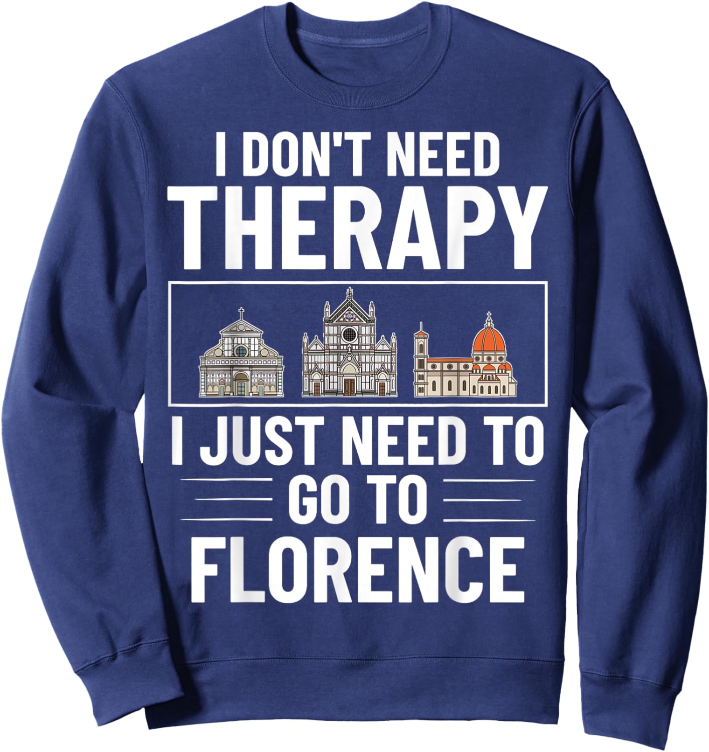 Florence Italy City Skyline Map Travel Sweatshirt - Sweatshirt | Navy