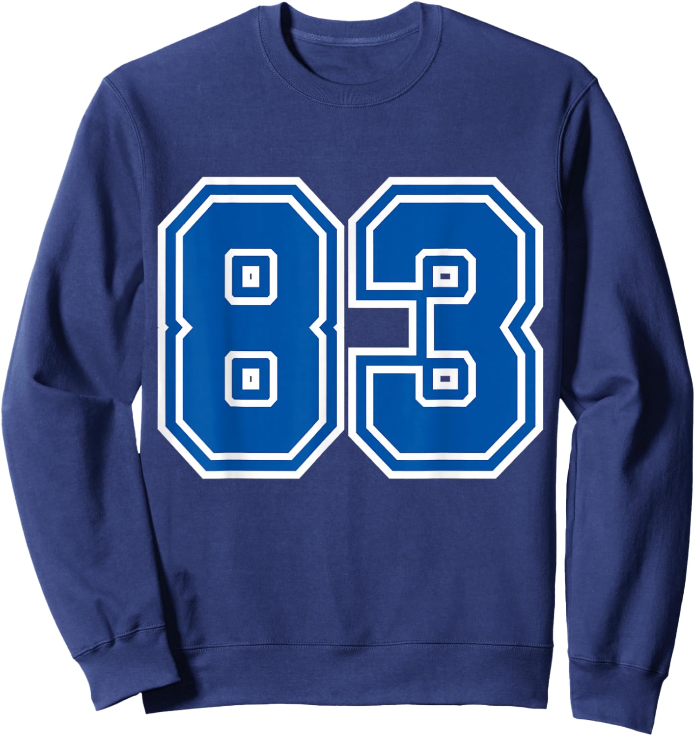 Number #83 Blue Varsity Number Sweatshirt - Sweatshirt | Navy