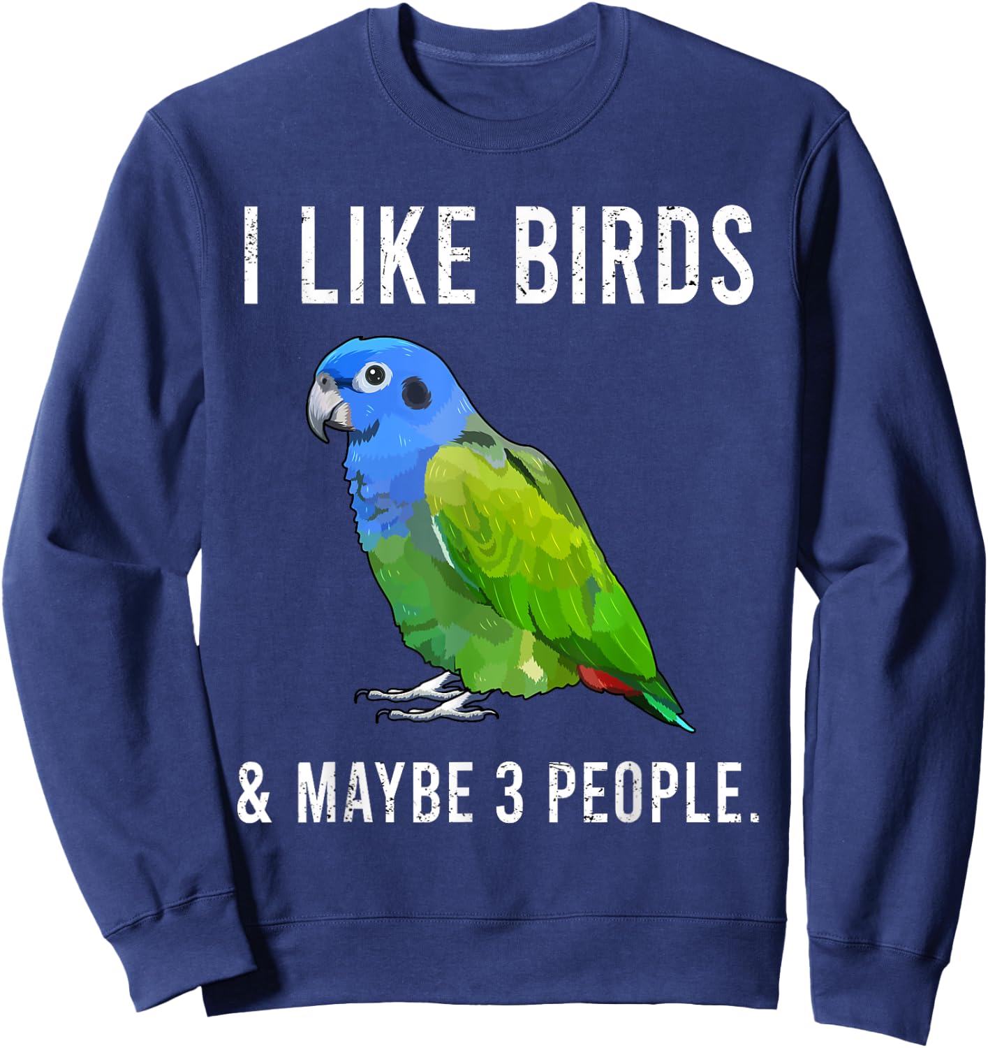 Funny I Like Pionus Birds And Maybe 3 People Sweatshirt - Sweatshirt | Navy