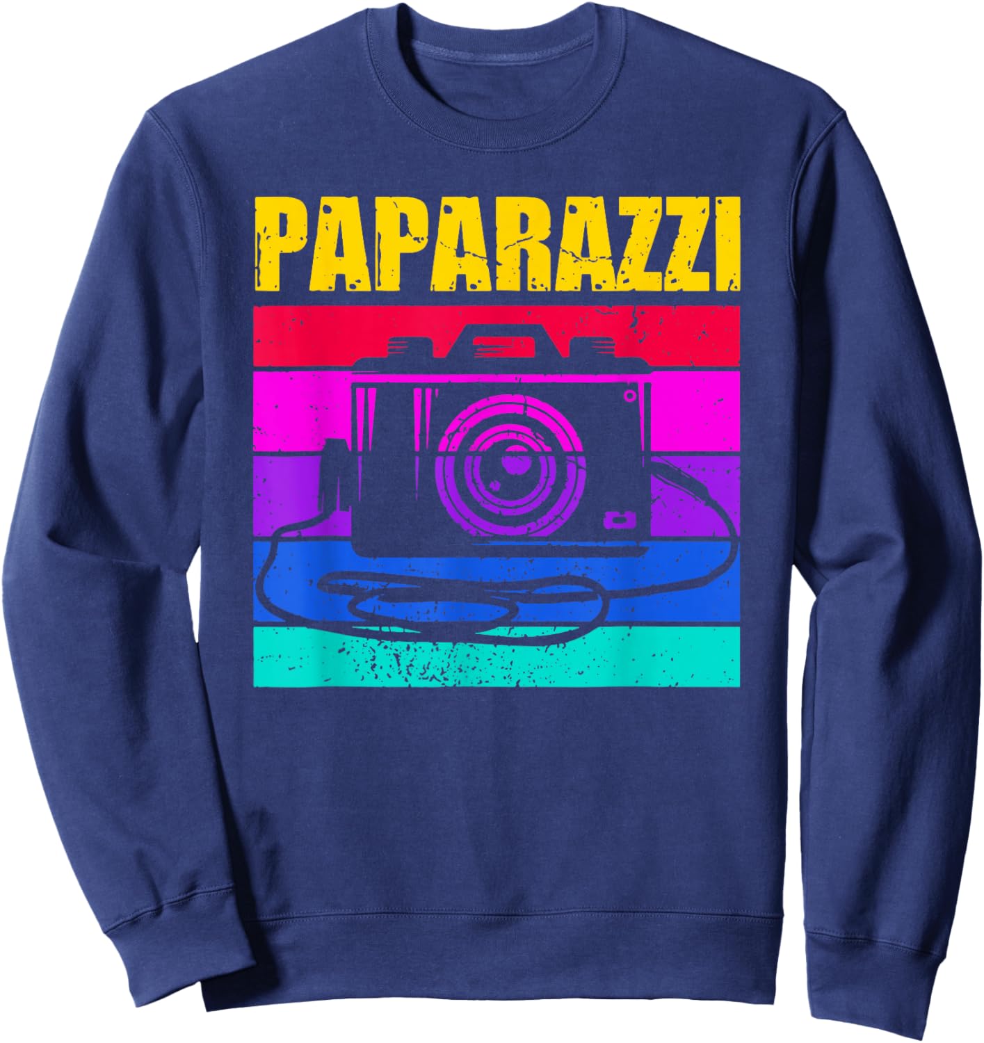 Vintage Paparazzi Camera Lover Photographer Daddy Sweatshirt - Sweatshirt | Navy