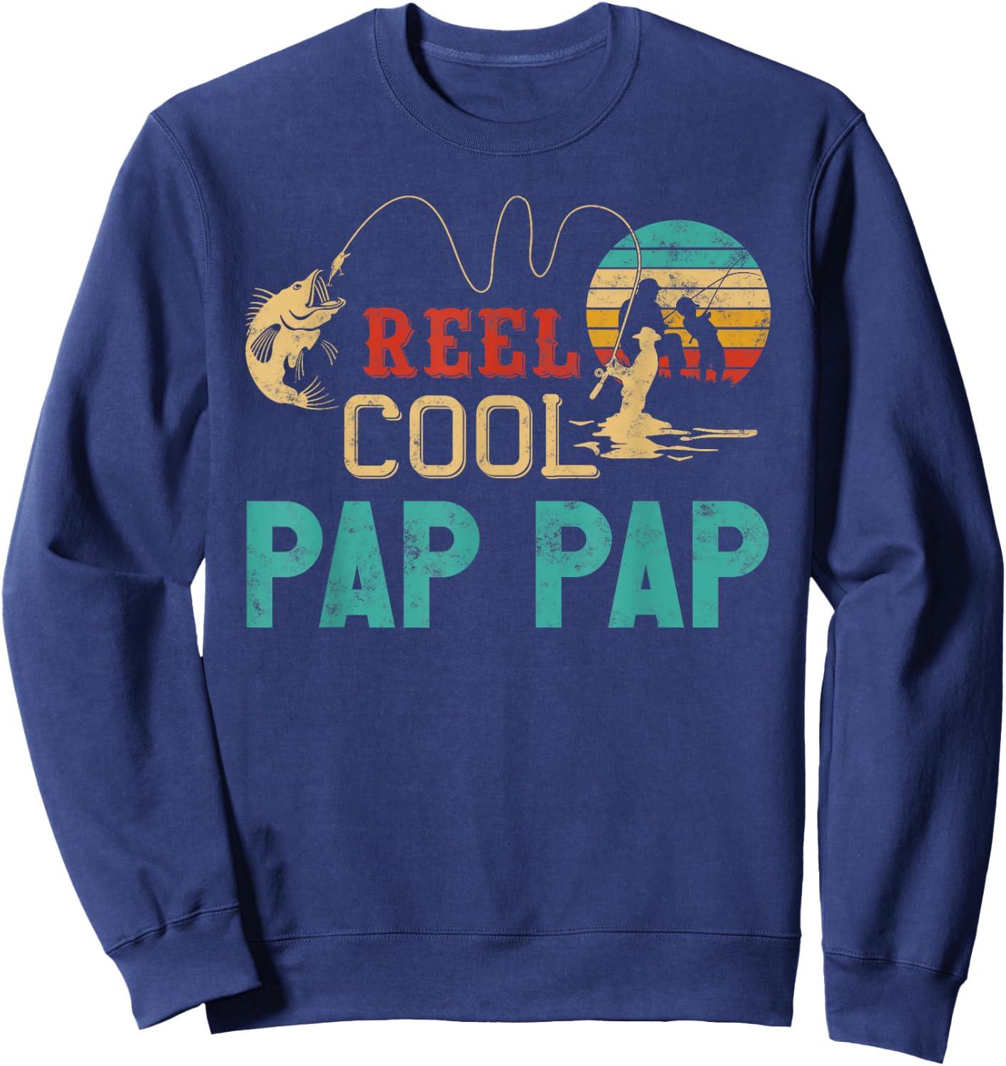 Reel cool Pap Pap Fishing Father’s Day gift Fisherman G-Dad Sweatshirt - Sweatshirt | Navy