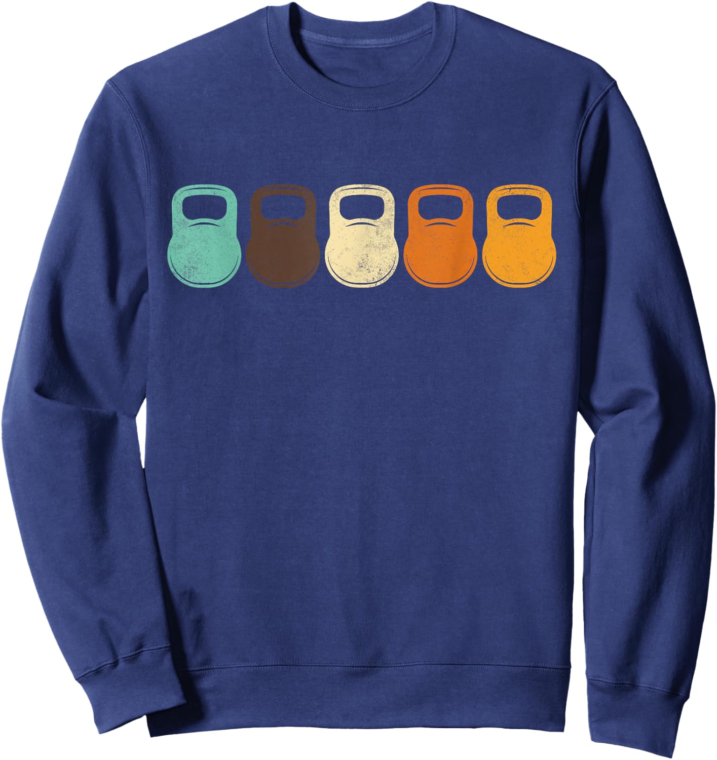 Retro Kettlebell Street Workout Weightlifting Weighttraining Sweatshirt - Sweatshirt | Navy