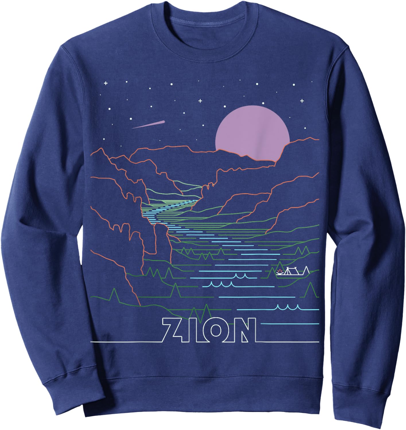 Vintage Zion National Park I Hiked Angels Landing Zion Utah Sweatshirt - Sweatshirt | Navy