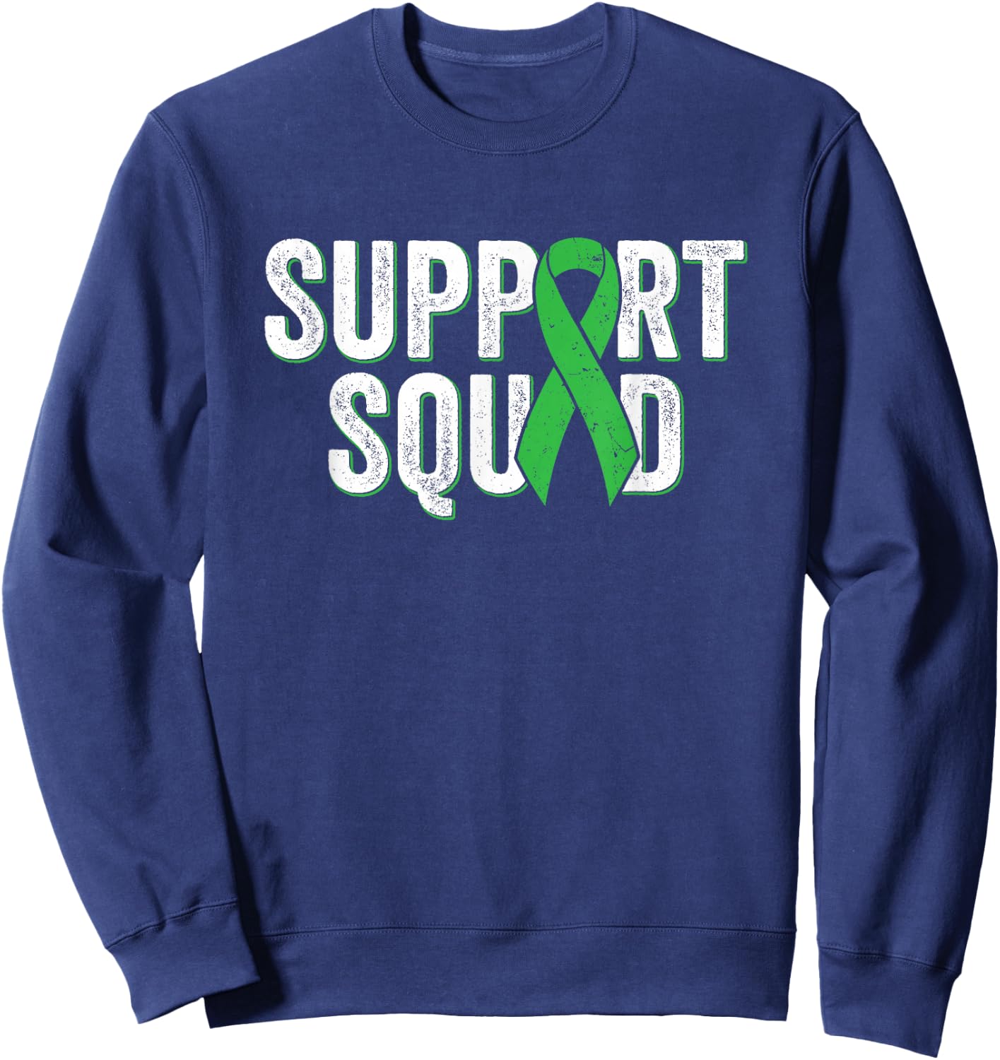 Kidney Disease Support Squad - Green Awareness Ribbon Sweatshirt - Sweatshirt | Navy