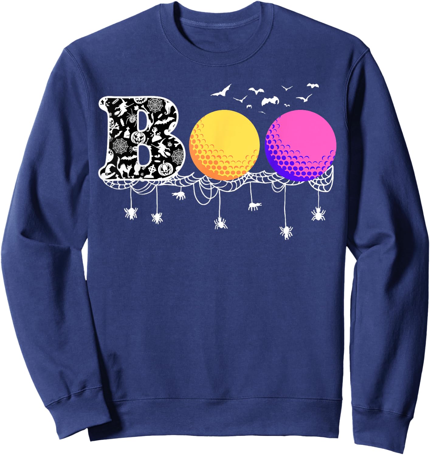 Boo Golf Funny Halloween Golfing Sports Lover Sweatshirt - Sweatshirt | Navy