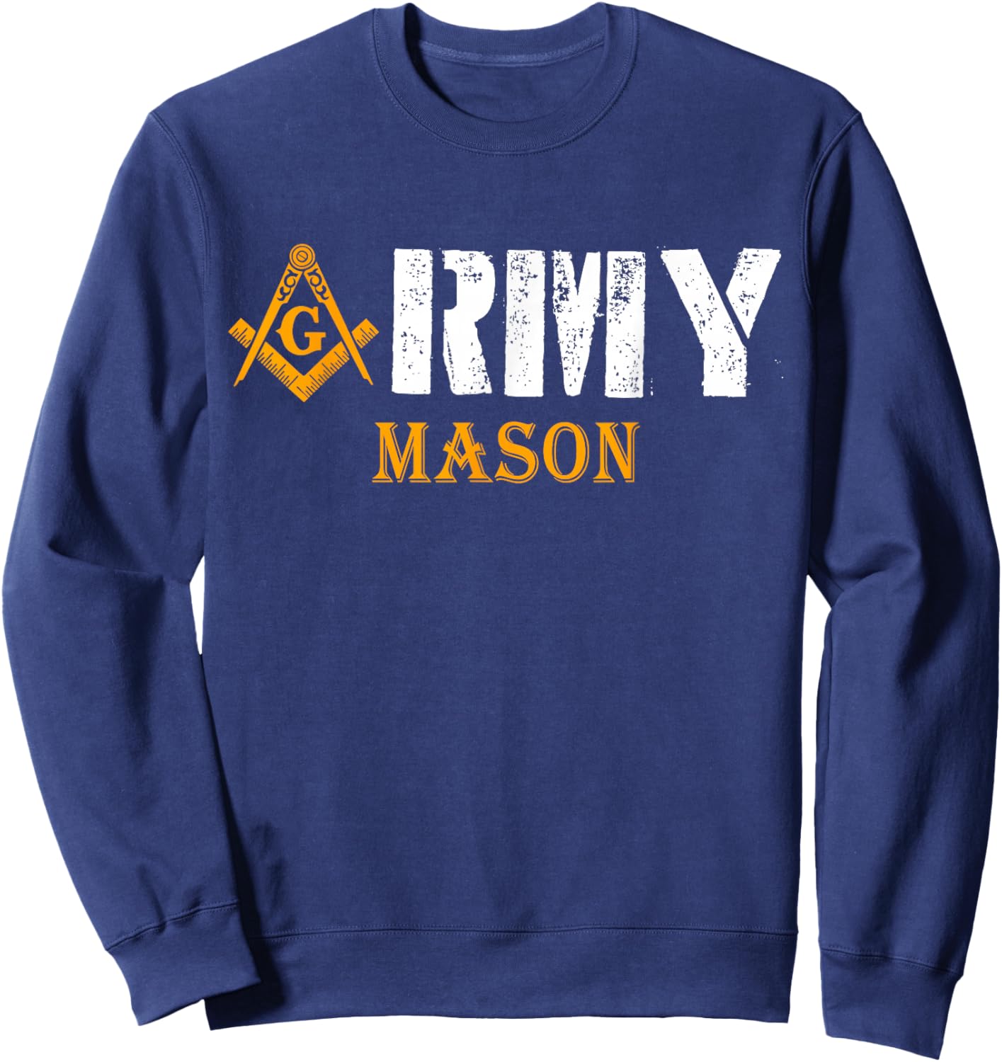 Freemason Army Compass & Square Masonic Symbol Vintage Sweatshirt - Sweatshirt | Navy
