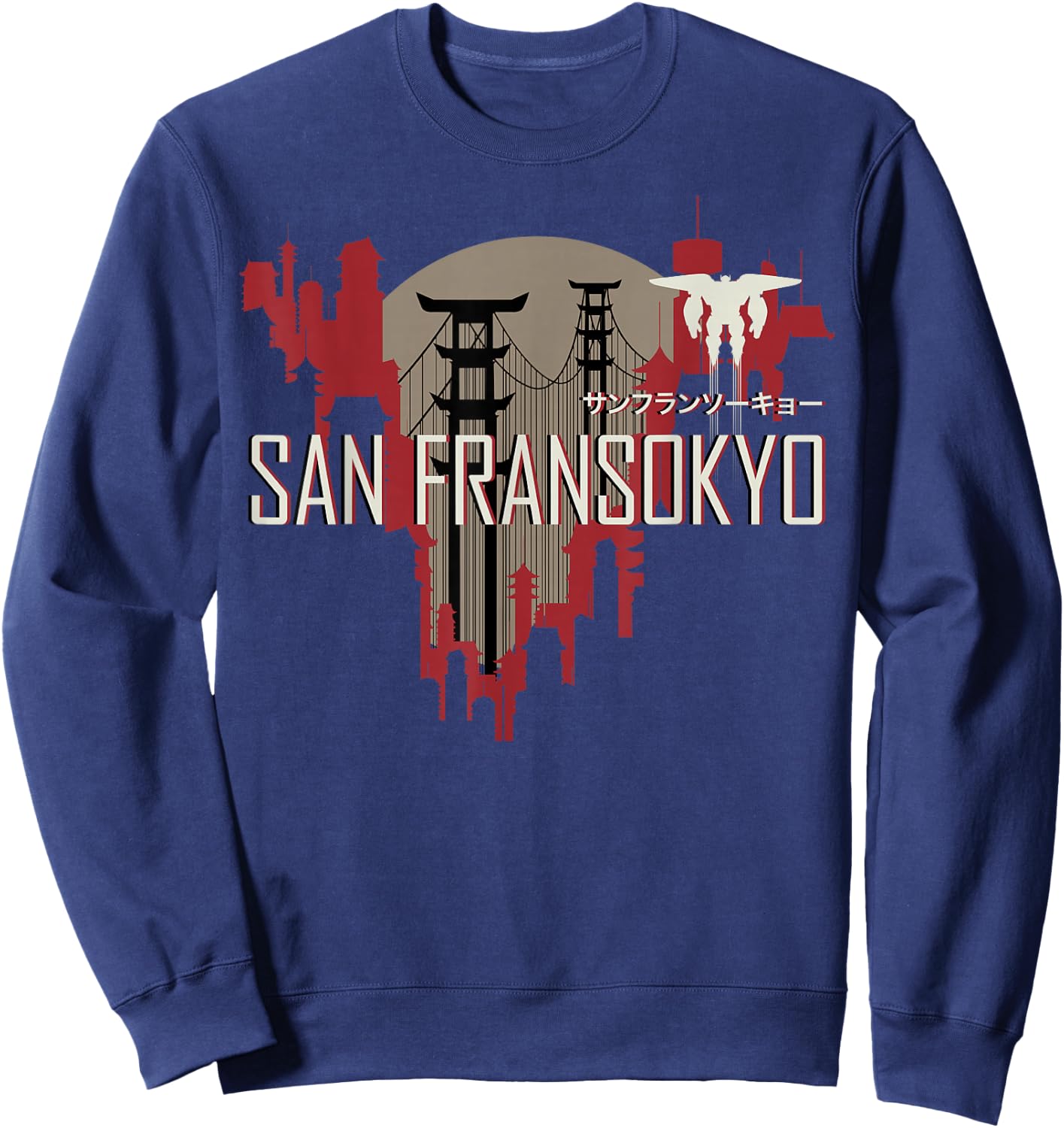 Disney Big Hero 6 San Fransokyo Skyline Silhouette Sweatshirt - Sweatshirt | Navy