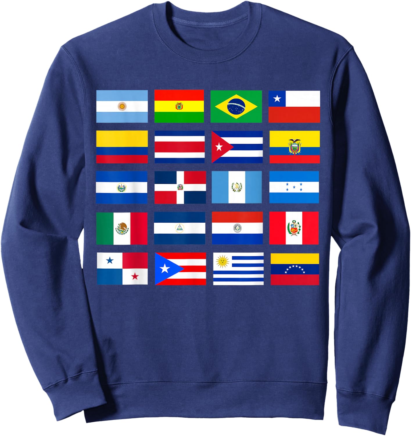 Latin American Flags Hispanic Heritage Month Sweatshirt - Sweatshirt | Navy