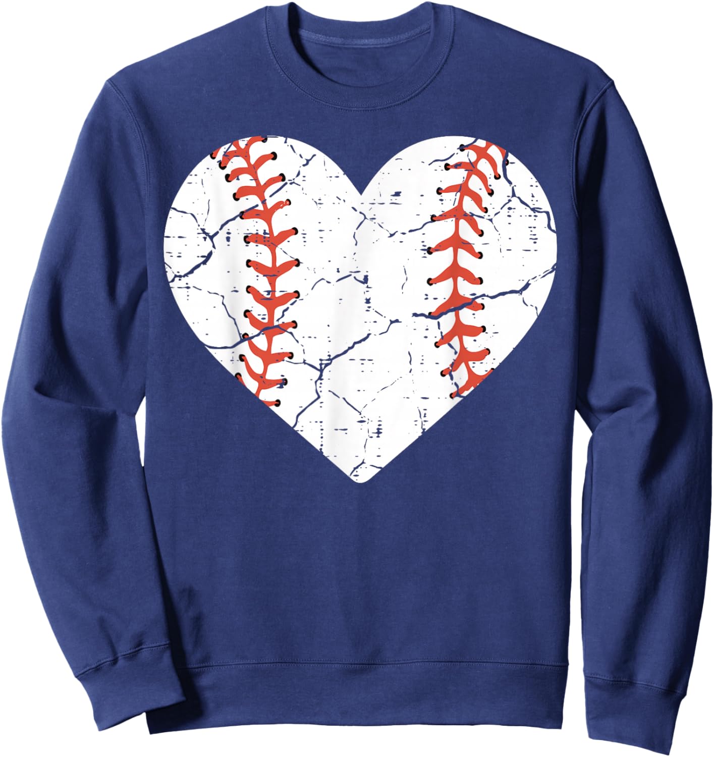 Baseball Heart Sports Player Coach Fan Women Girls Sweatshirt - Sweatshirt | Navy