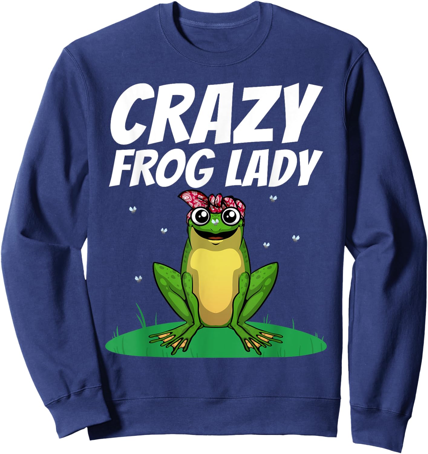 Funny Frog Gift Frog Lover Accessories & Stuff Women's Black Cute Frog Design Girls Teens Frog Amphibian Lover Sweatshirt - Sweatshirt | Navy