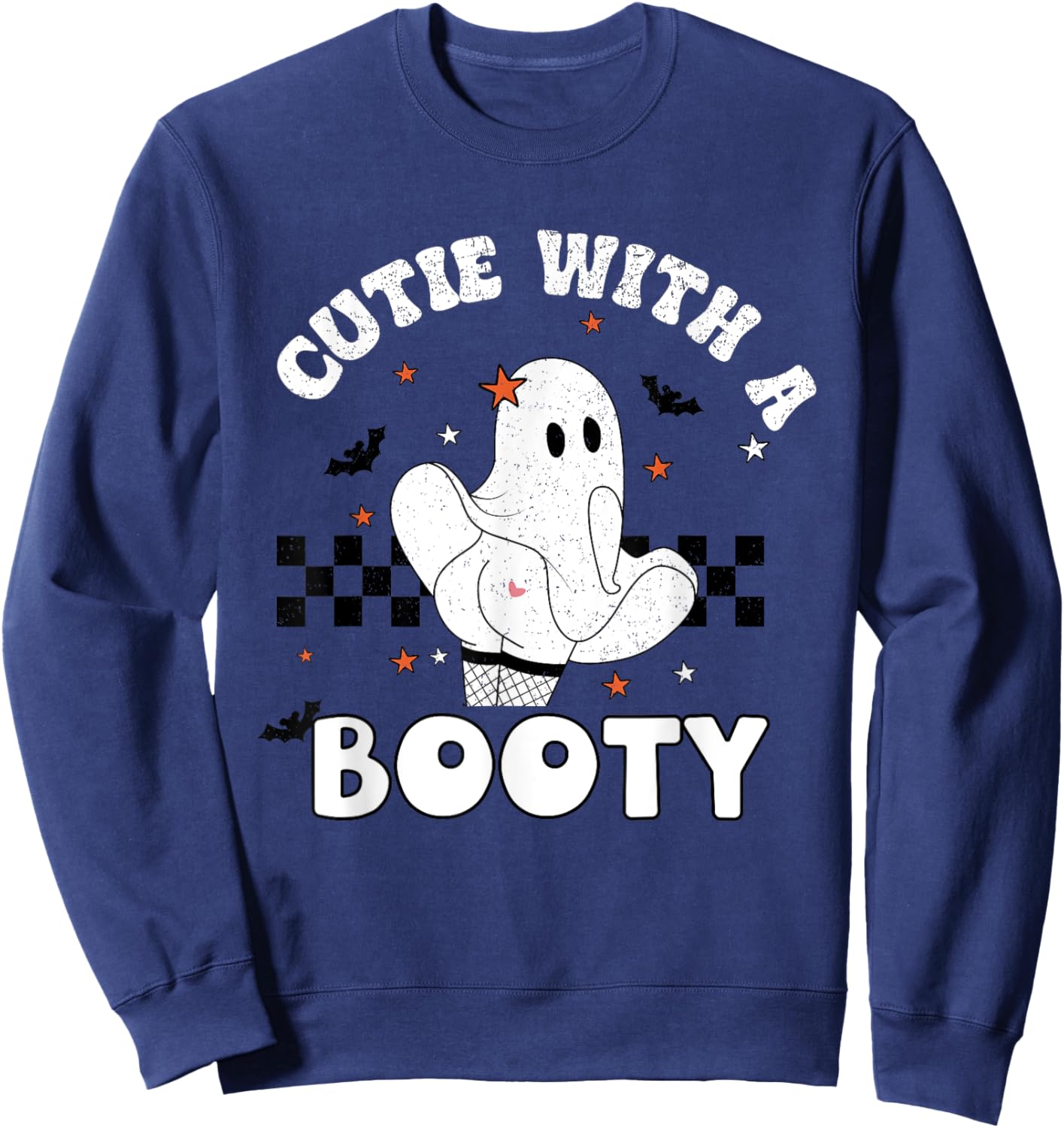 Halloween Cheeky Ghost Cutie With A Booty Sexy Adult Costume Sweatshirt - Sweatshirt | Navy