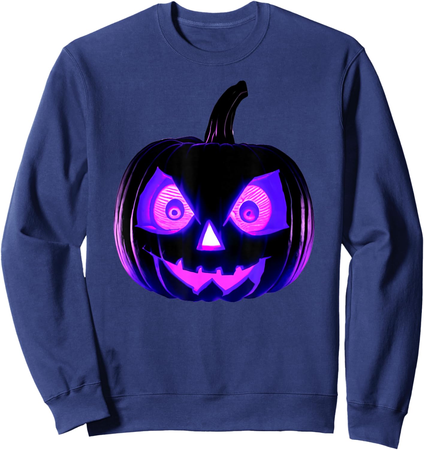 Scary Halloween Pumpkin Funny Design for Halloween Sweatshirt - Sweatshirt | Navy