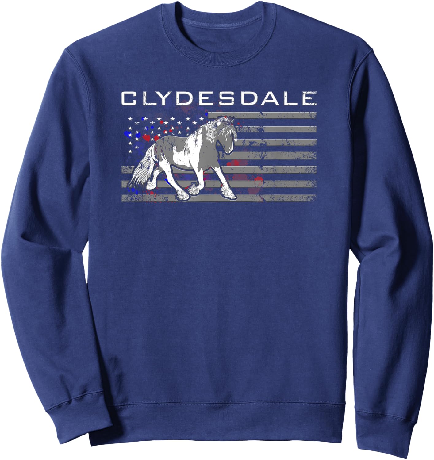 Equiteswear -Adults Black Cotton/Polyester Graphic - Small - Short Sleeve - Classic Fit - Christmas, Birthday - Horse Enthusiasts, Girls Sweatshirt - Sweatshirt | Navy
