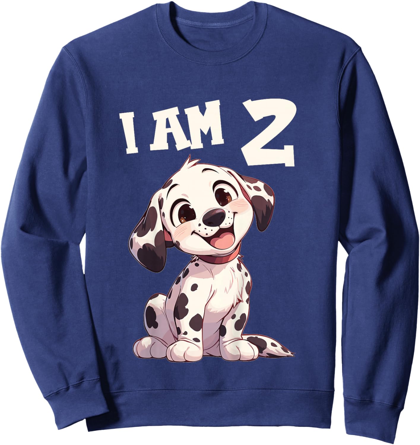 Kids 2 Years old 2th birthday Dalmatian Dogs Dalmatian Dog Sweatshirt - Sweatshirt | Navy
