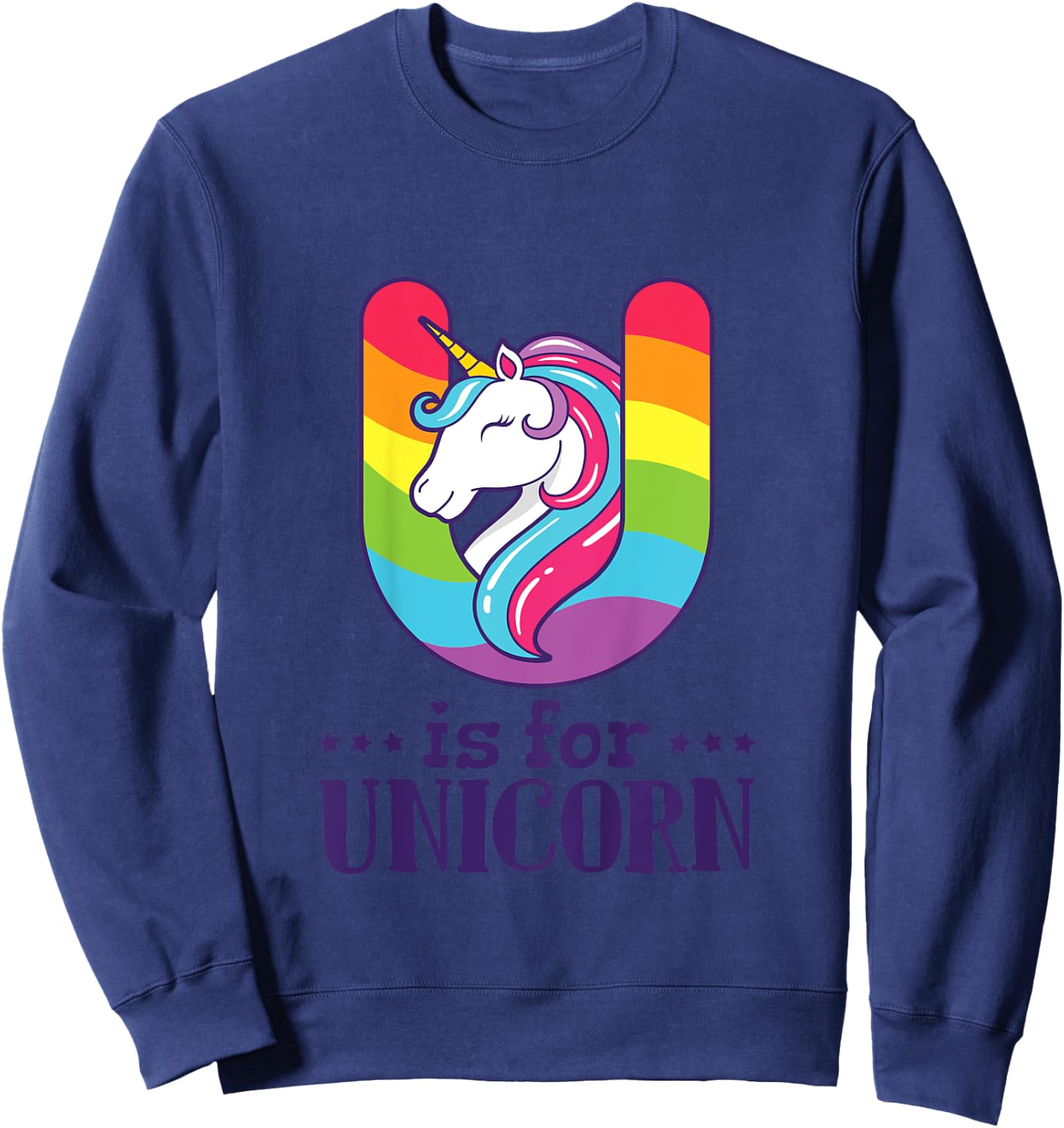 U Is For Unicorn Alphabet Sweatshirt - Sweatshirt | Navy