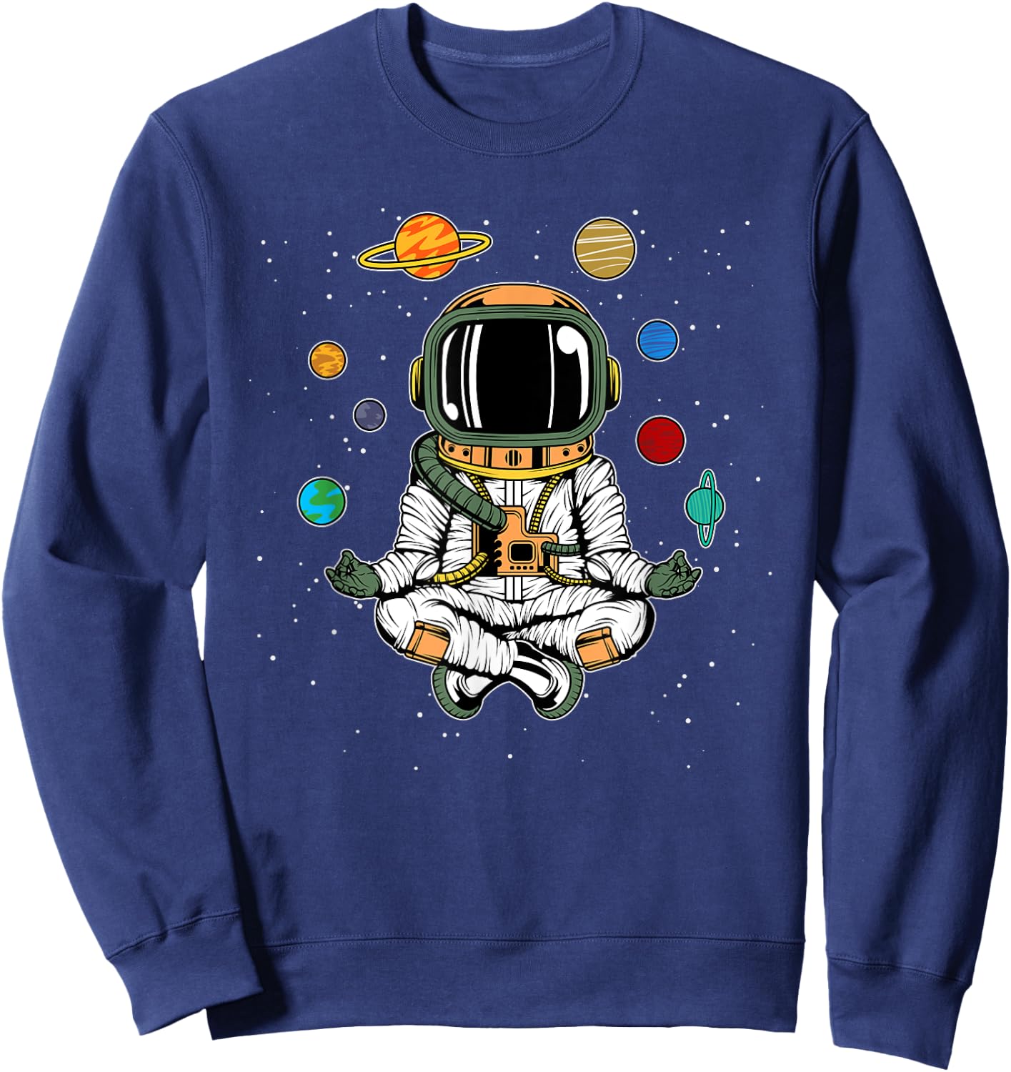 Funny Yoga Meditating Astronaut Yogist Gift Men Women Kids Sweatshirt - Sweatshirt | Navy