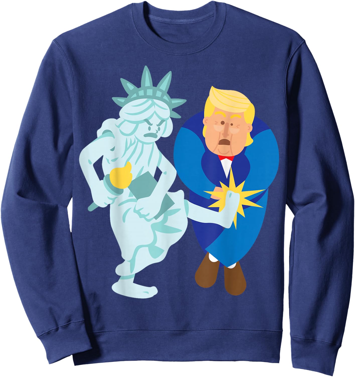 Liberty Kicks Trump 2020 Election Anti Donald Democrat Gift Sweatshirt - Sweatshirt | Navy