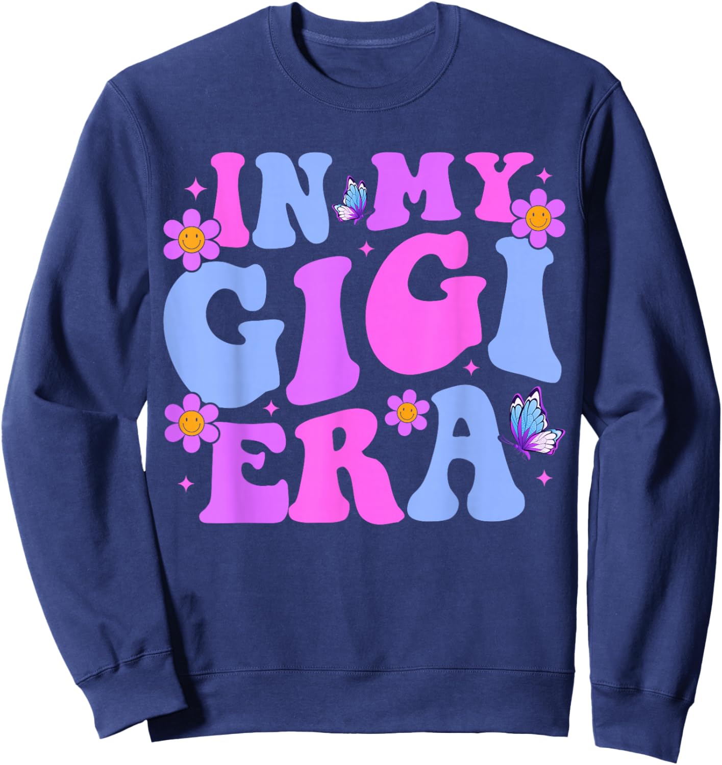 in My Gigi Era Pregnancy Announcement Grandma Mother's Day Sweatshirt - Sweatshirt | Navy