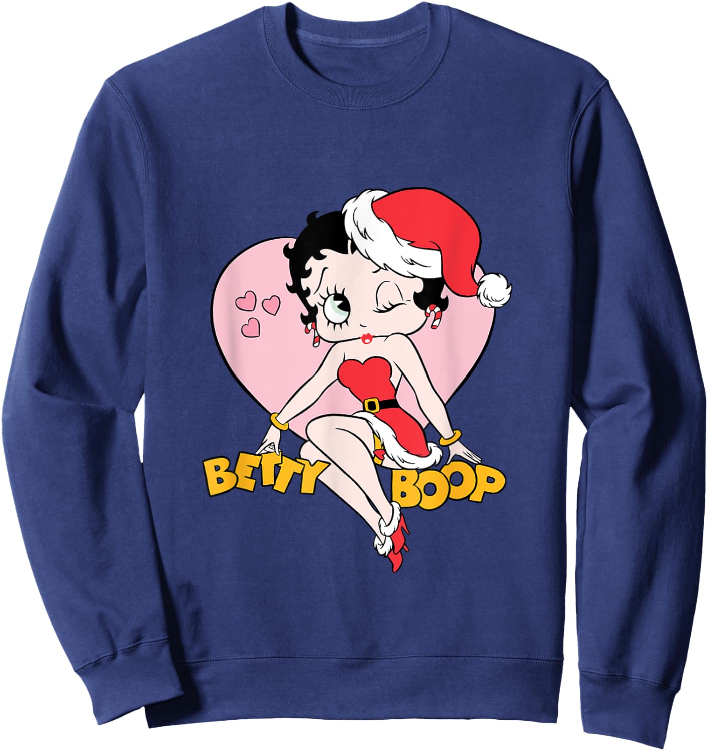 Betty Boop Christmas Heart Wink Sweatshirt - Sweatshirt | Navy