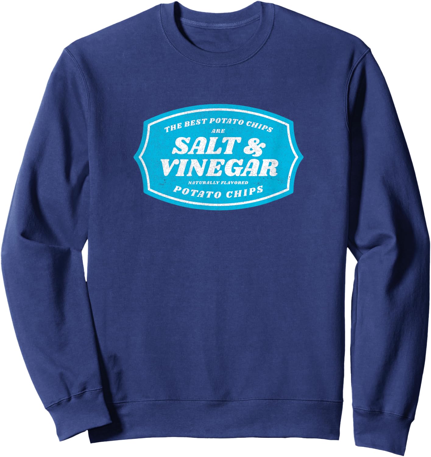 Retro Salt and Vinegar “The Best Chips” Vintage Style Sweatshirt - Sweatshirt | Navy
