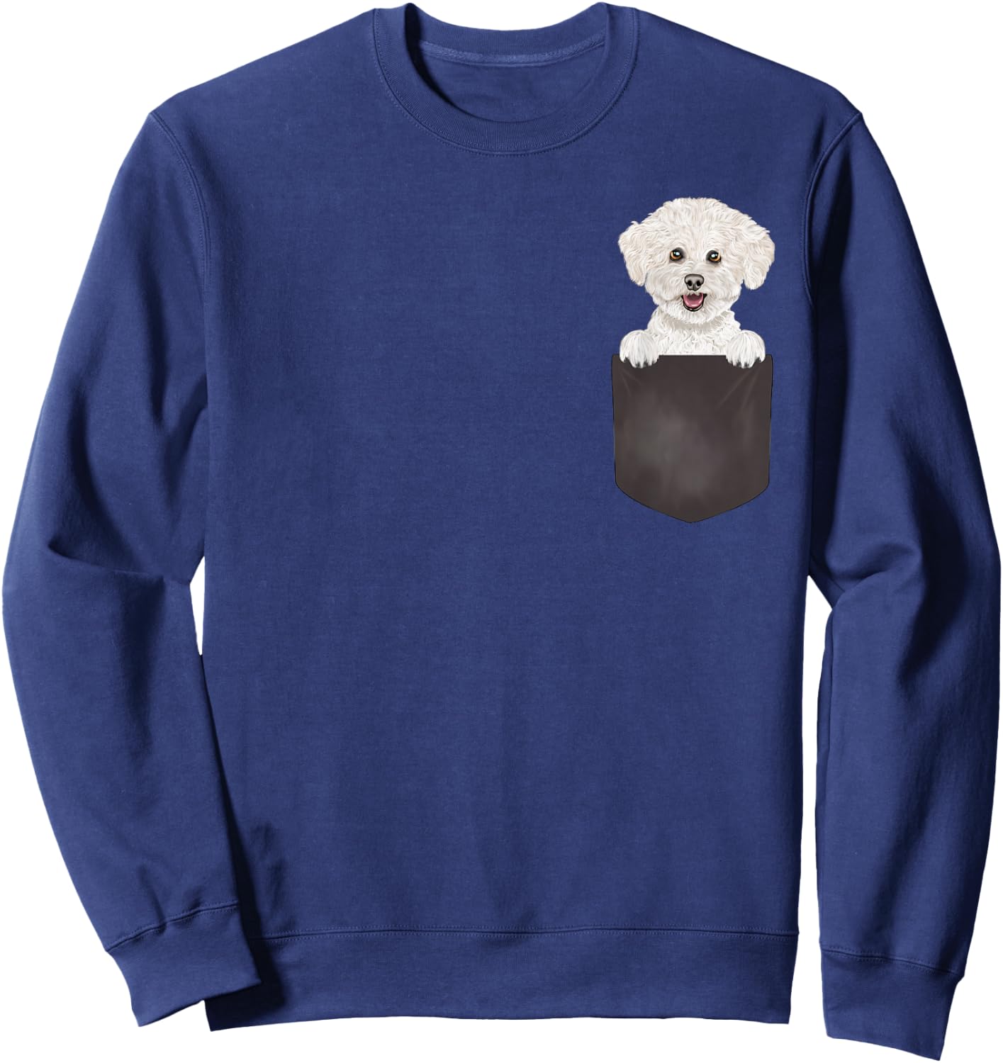 Dog in Pocket Funny Dog Lover Bichons Frise Sweatshirt - Sweatshirt | Navy