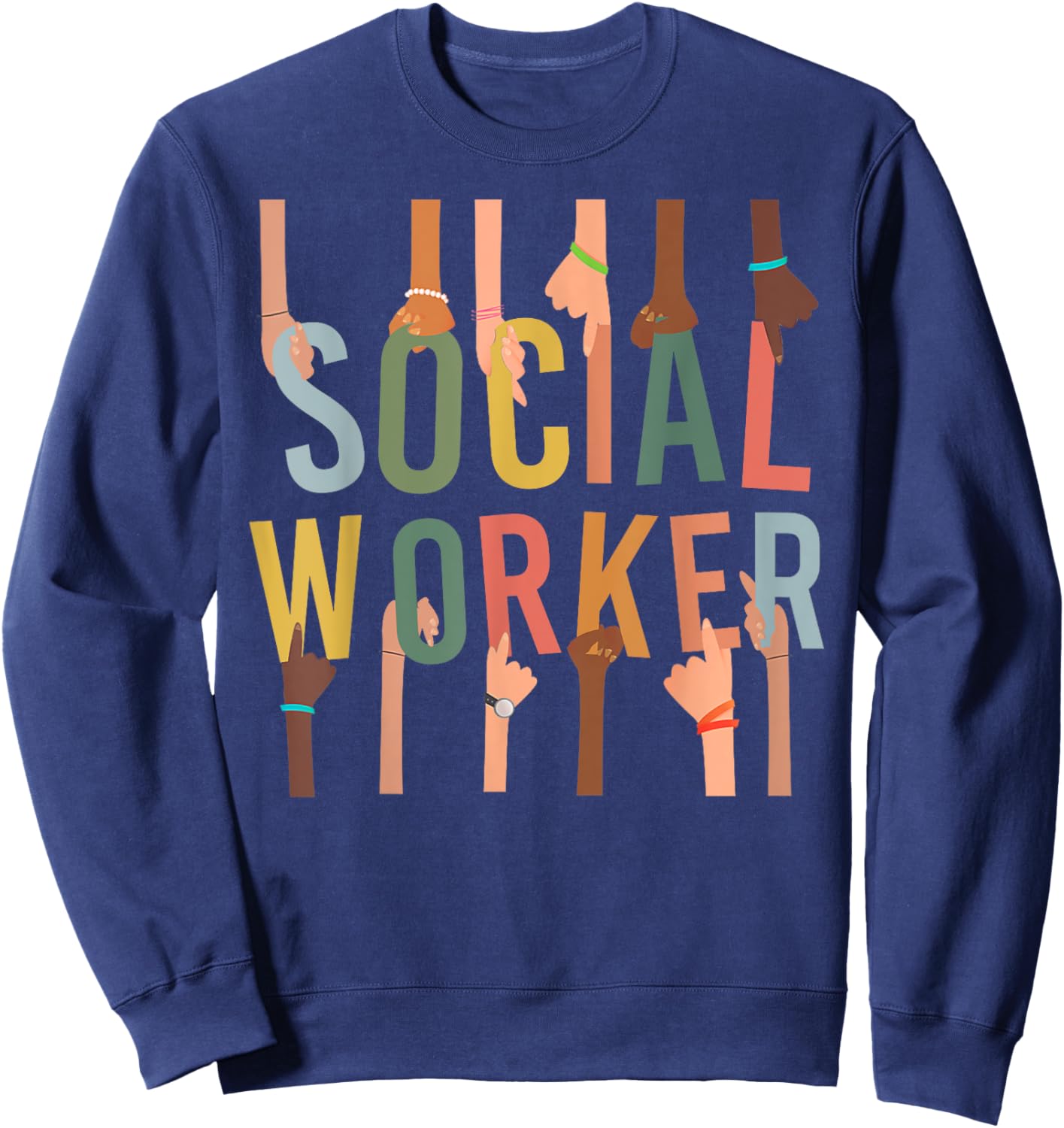 Social Worker Life Funny Social Work Month Black History Sweatshirt - Sweatshirt | Navy