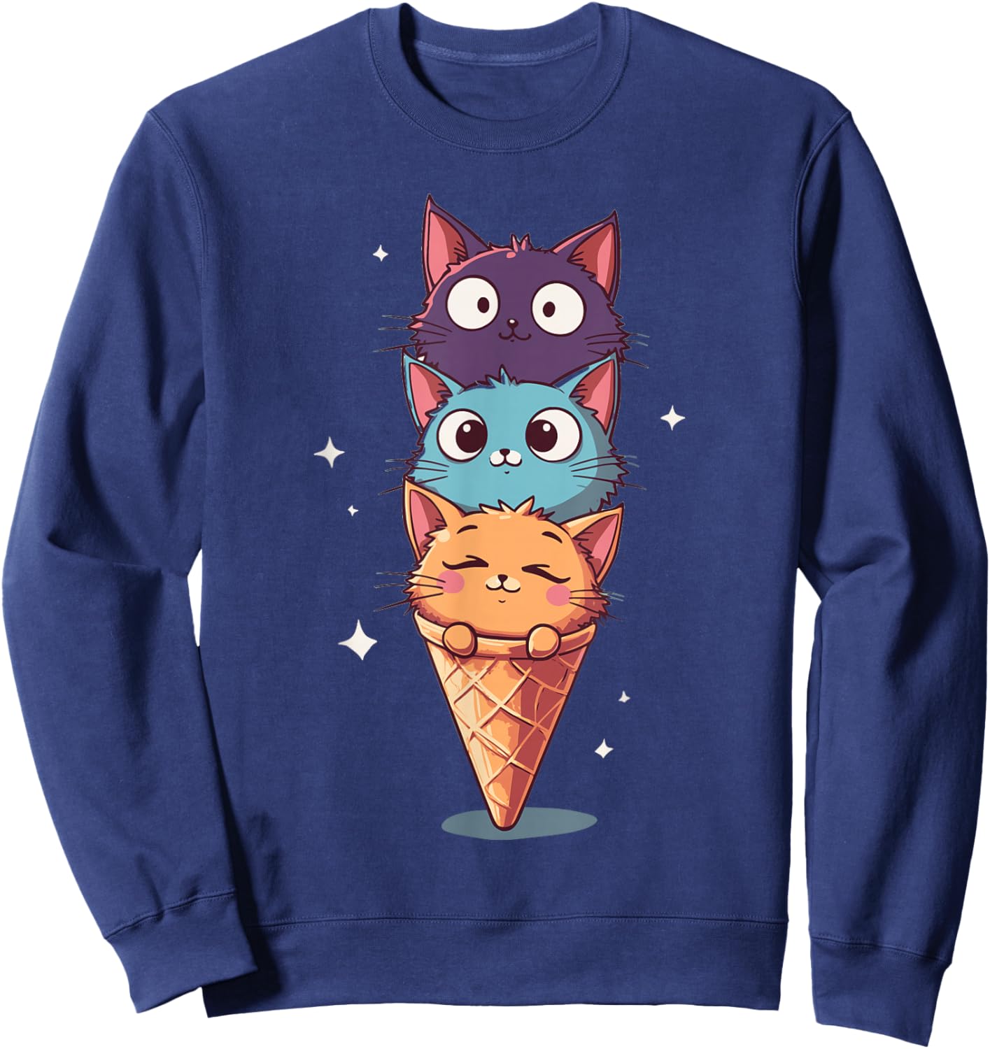 Kawaii Funny Men Women Girls Kids Sweatshirt - Sweatshirt | Navy