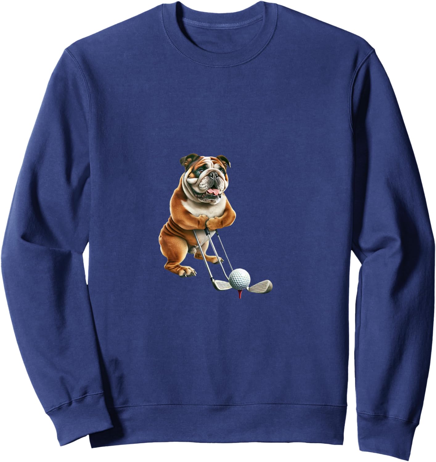 Bulldog playing golf funny dog lovers Women Kids Sweatshirt - Sweatshirt | Navy