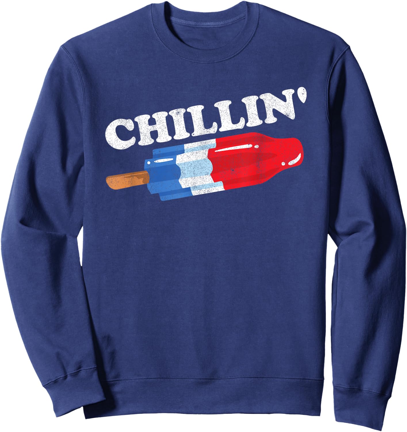 Summer Popsicle Chillin Funny Bomb Retro 80s Pop Gift Sweatshirt - Sweatshirt | Navy