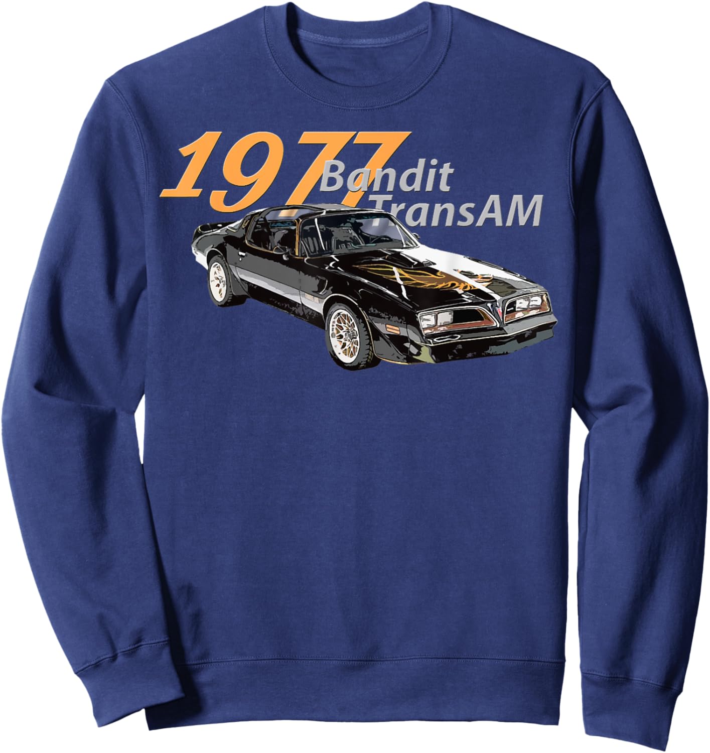 1977 77 trans am vintage black car MUSCLE CARS 70s CLASSIC Sweatshirt - Sweatshirt | Navy