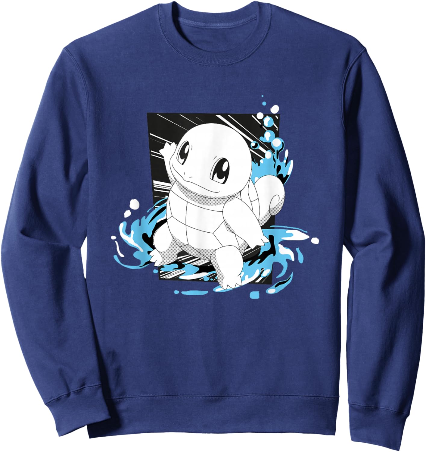 Pokémon Squirtle Splashing Water Manga Panel Sweatshirt - Sweatshirt | Navy