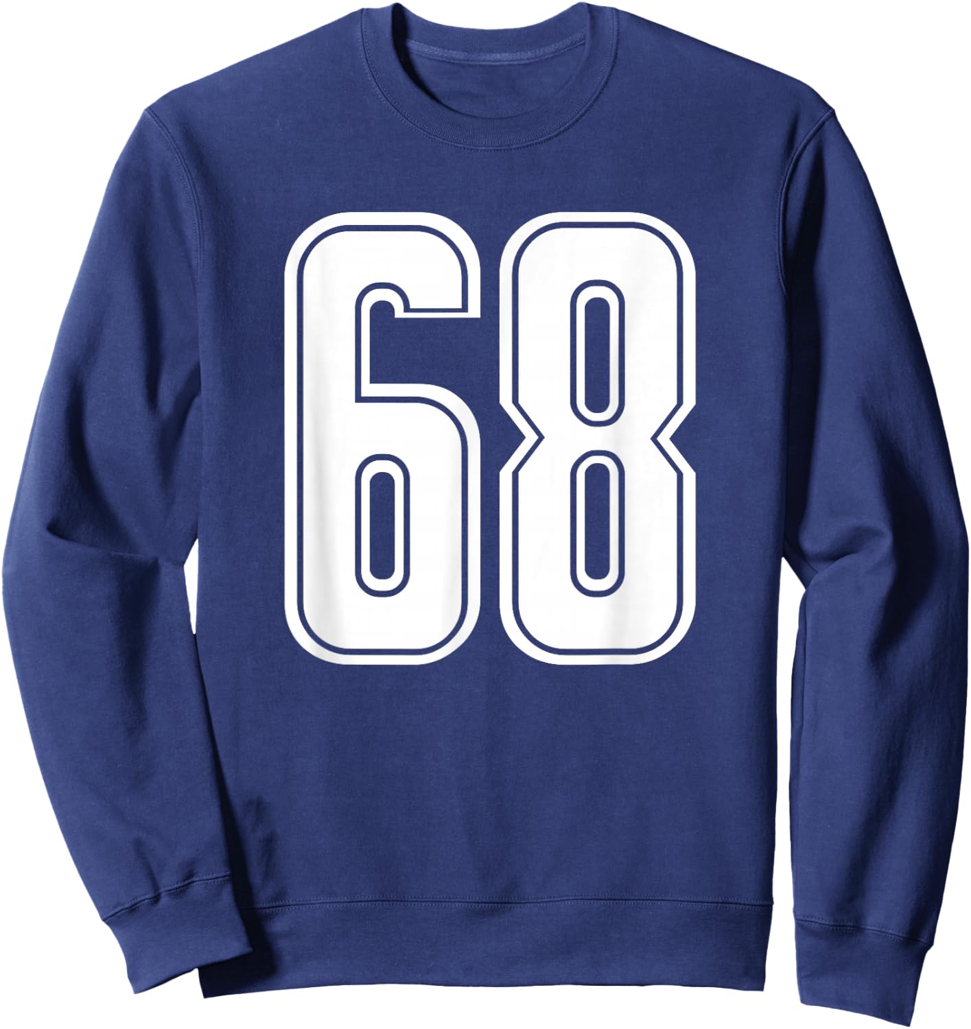 Number #68 White Sport Number 68 Sweatshirt - Sweatshirt | Navy