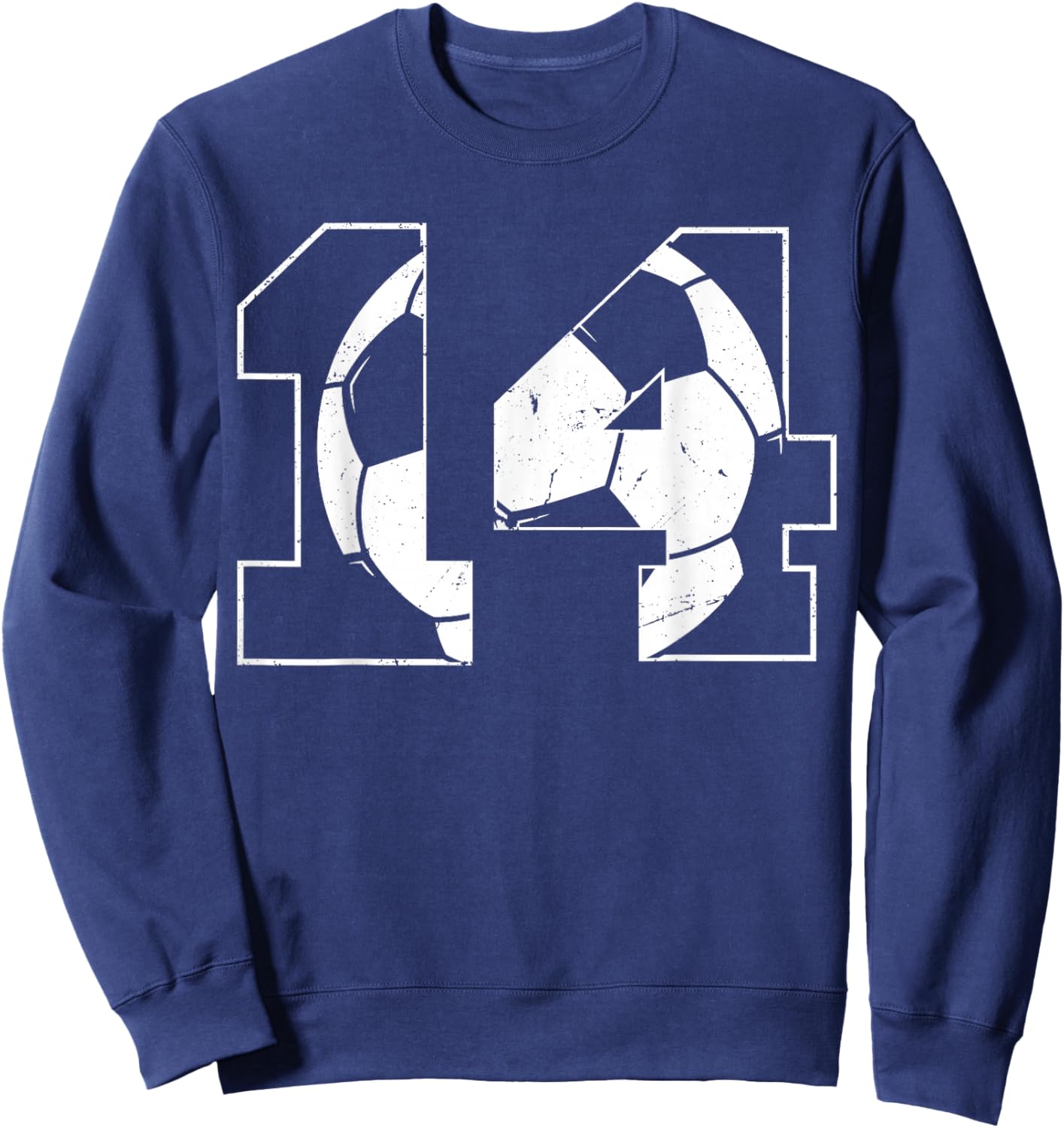 14th Birthday Boy Soccer Player Football 14 Years Old Sweatshirt - Sweatshirt | Navy