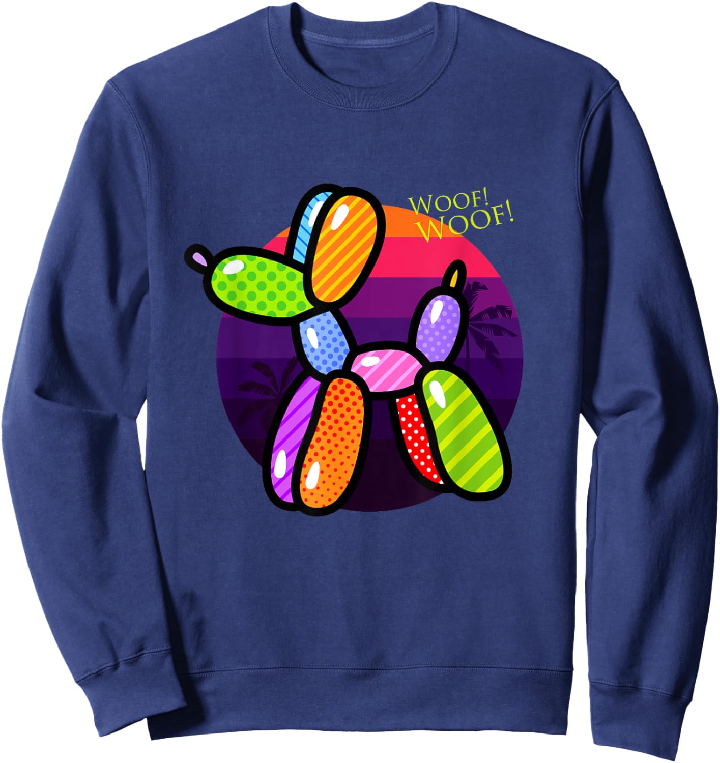 Poodle Dog Balloon Animal Illustration Graphic Designs Sweatshirt - Sweatshirt | Navy