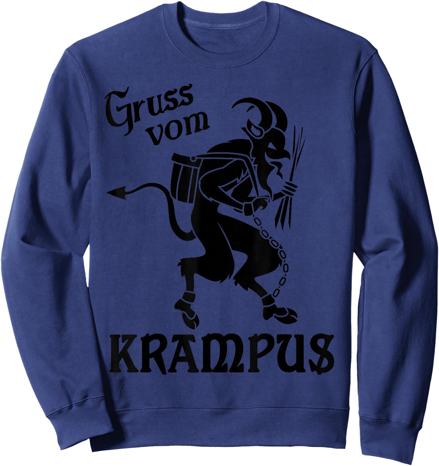 Krampus - Gruss Vom (Greetings from) Krampus, Christmas Sweatshirt - Sweatshirt | Navy