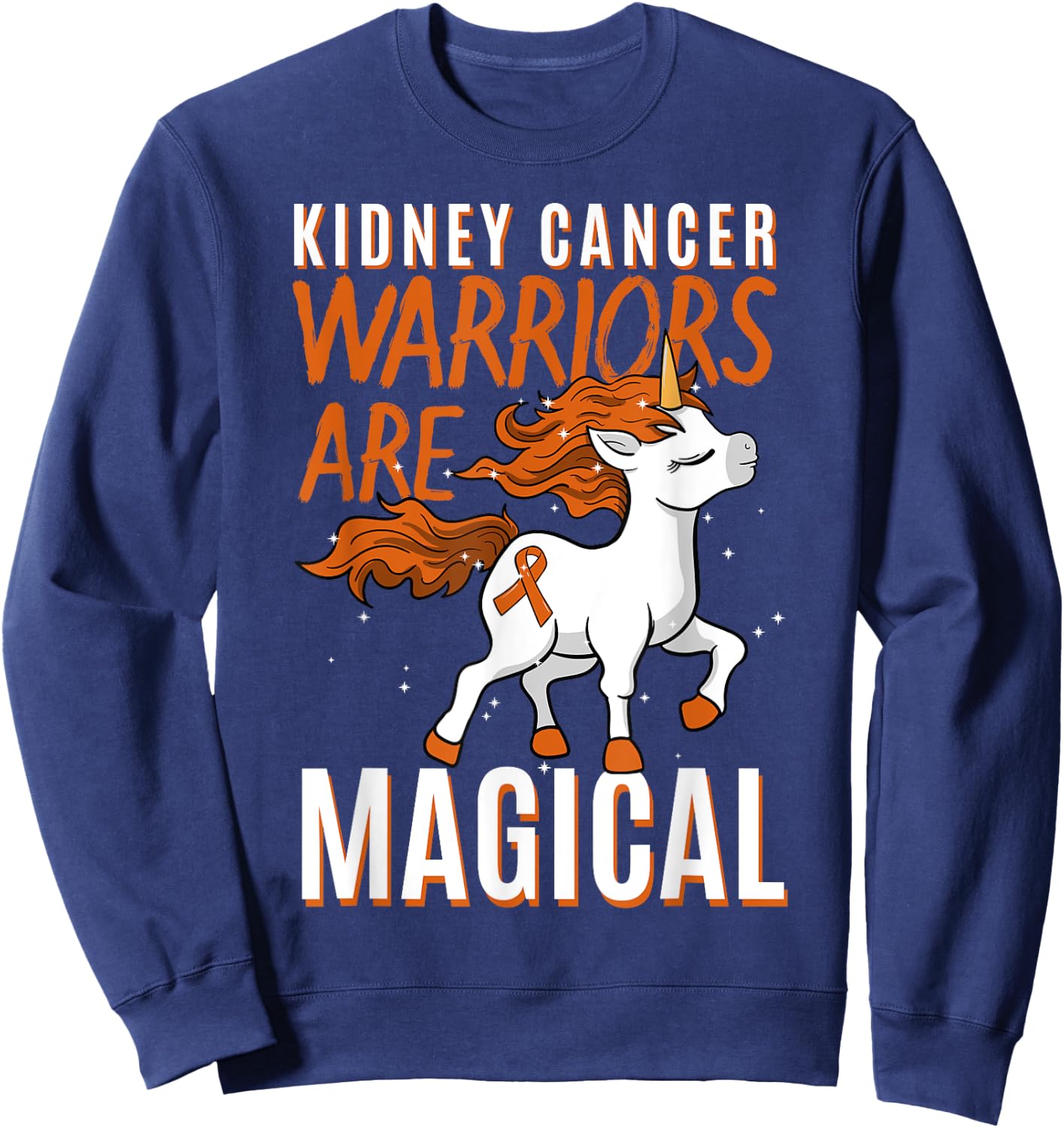 Kidney Cancer Awareness Supporter Warrior Unicorn Lover Gift Sweatshirt - Sweatshirt | Navy