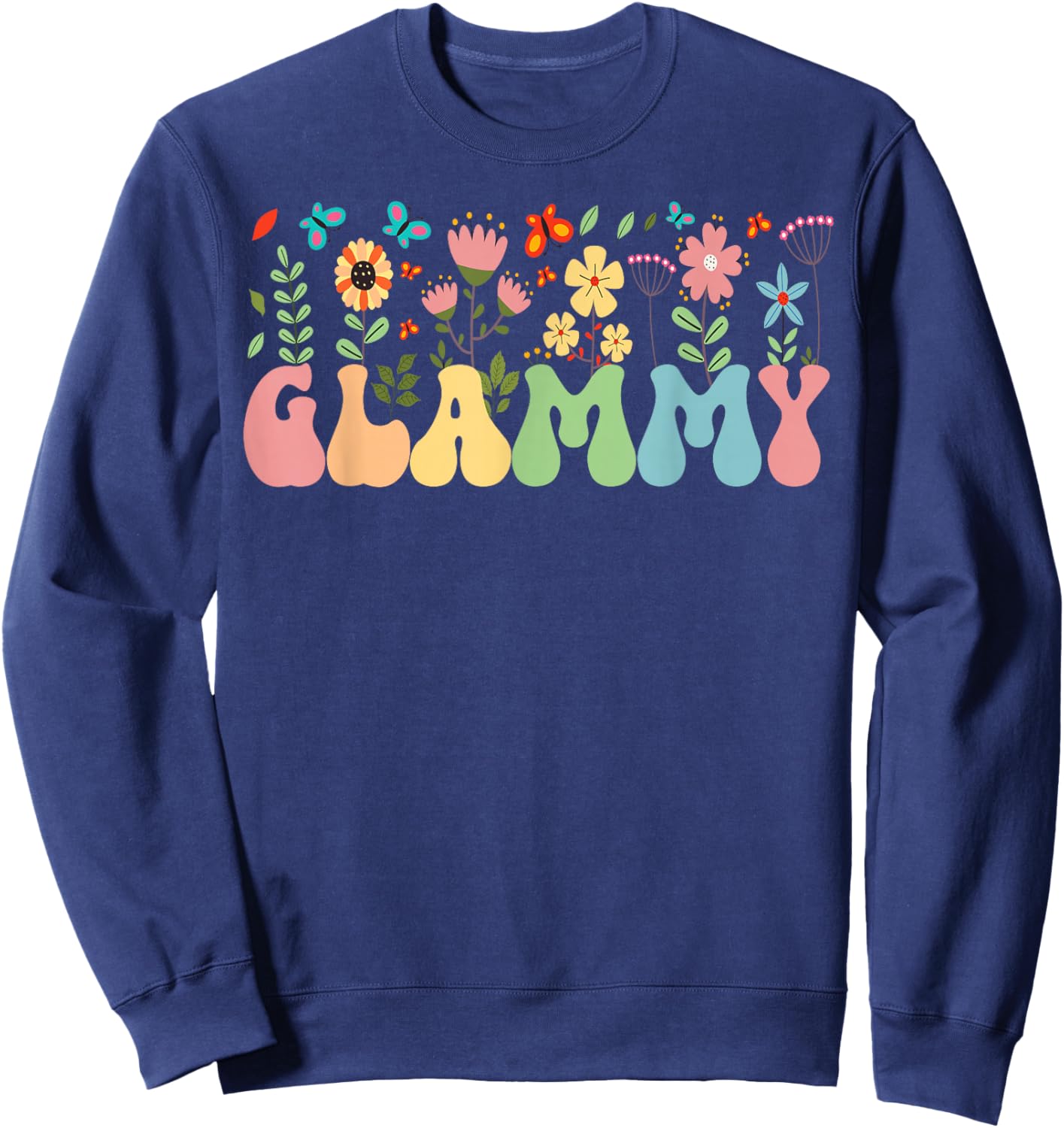Glammy Grandma Flowers Glammy Grandmother Sweatshirt - Sweatshirt | Navy