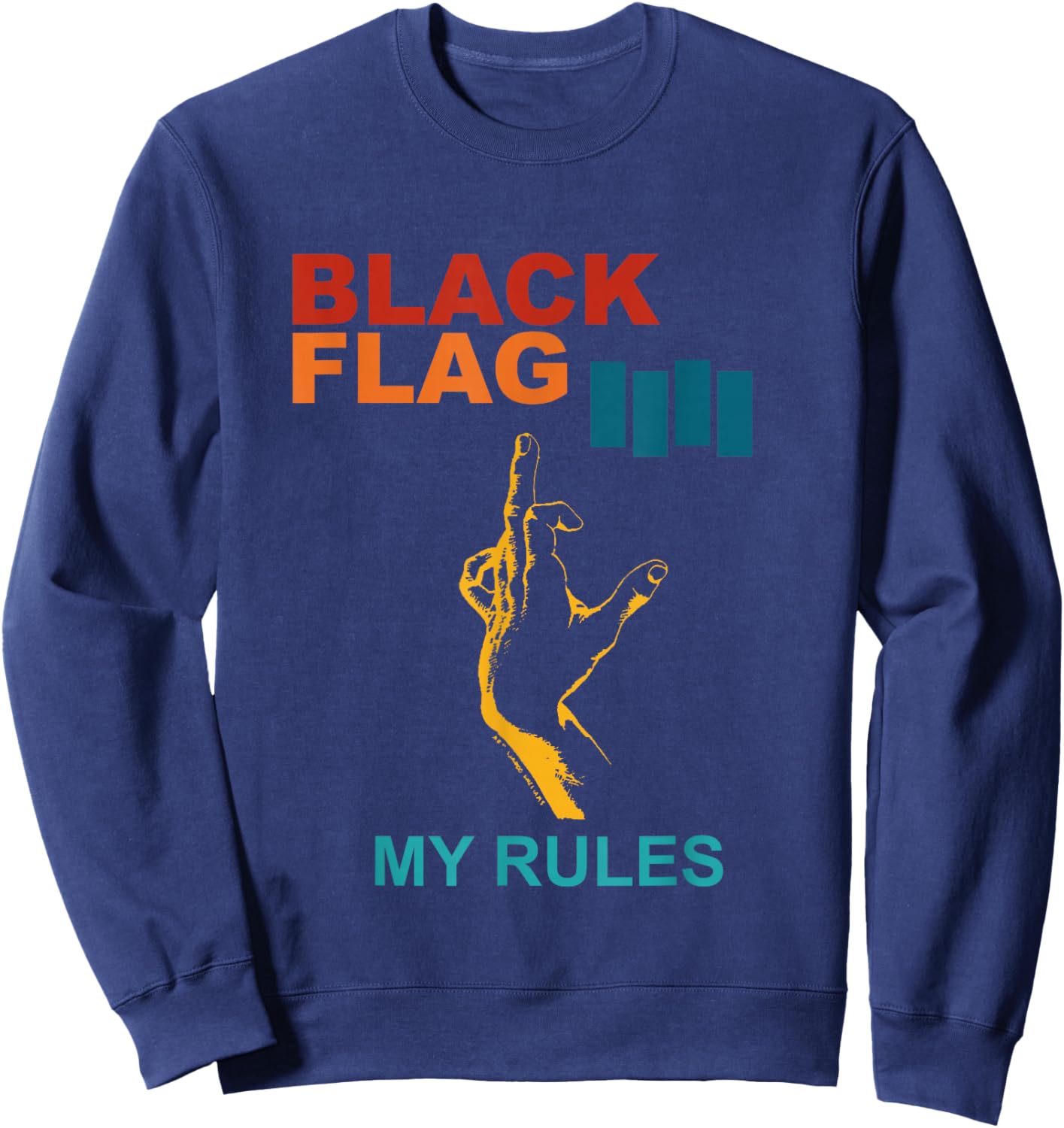Black Flag My Rules Retro Sweatshirt - Sweatshirt | Navy