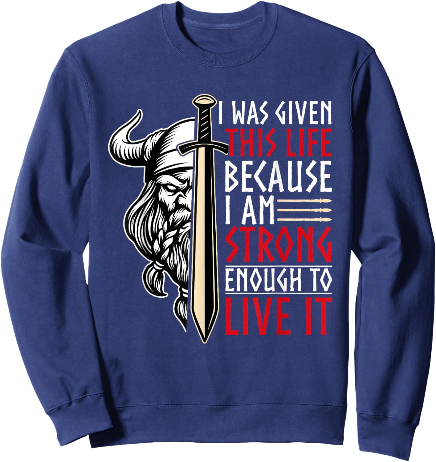 Viking Art Men Women Nordic Myth Valhalla Vikings Sweatshirt - Sweatshirt | Navy