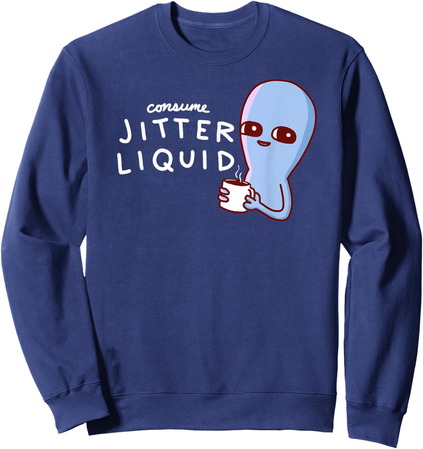 Threadless Nathan W. Pyle Jitter Liquid Graphic Sweatshirt - Sweatshirt | Navy