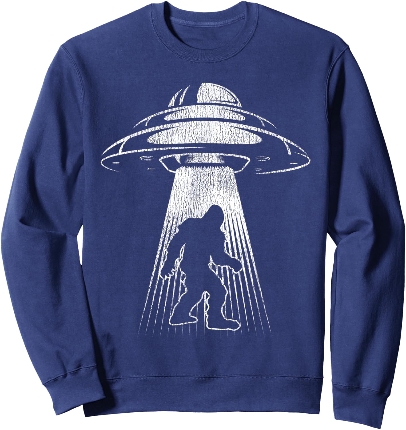 Yeti UFO Bigfoot Alien Abduction Cryptid Sasquatch Bigfoot Sweatshirt - Sweatshirt | Navy