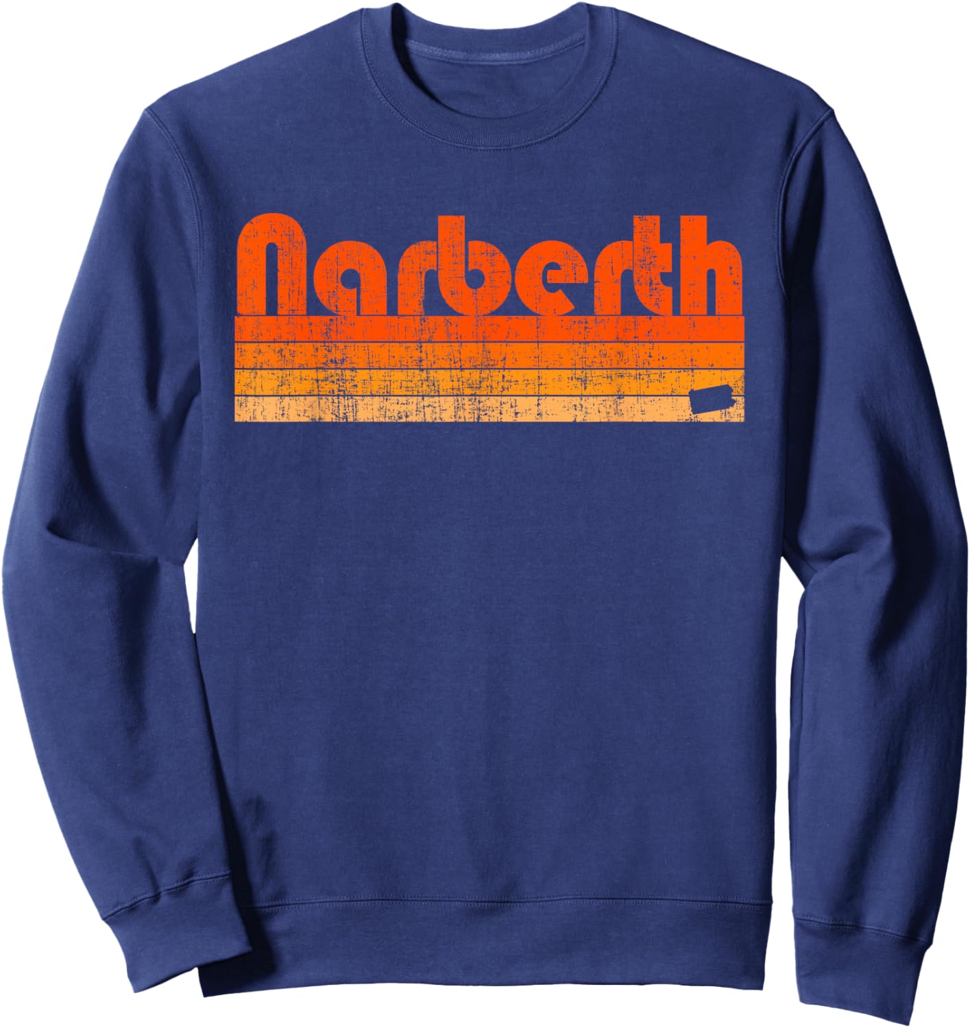 Narberth, Pennsylvania Retro 80s Style Sweatshirt - Sweatshirt | Navy