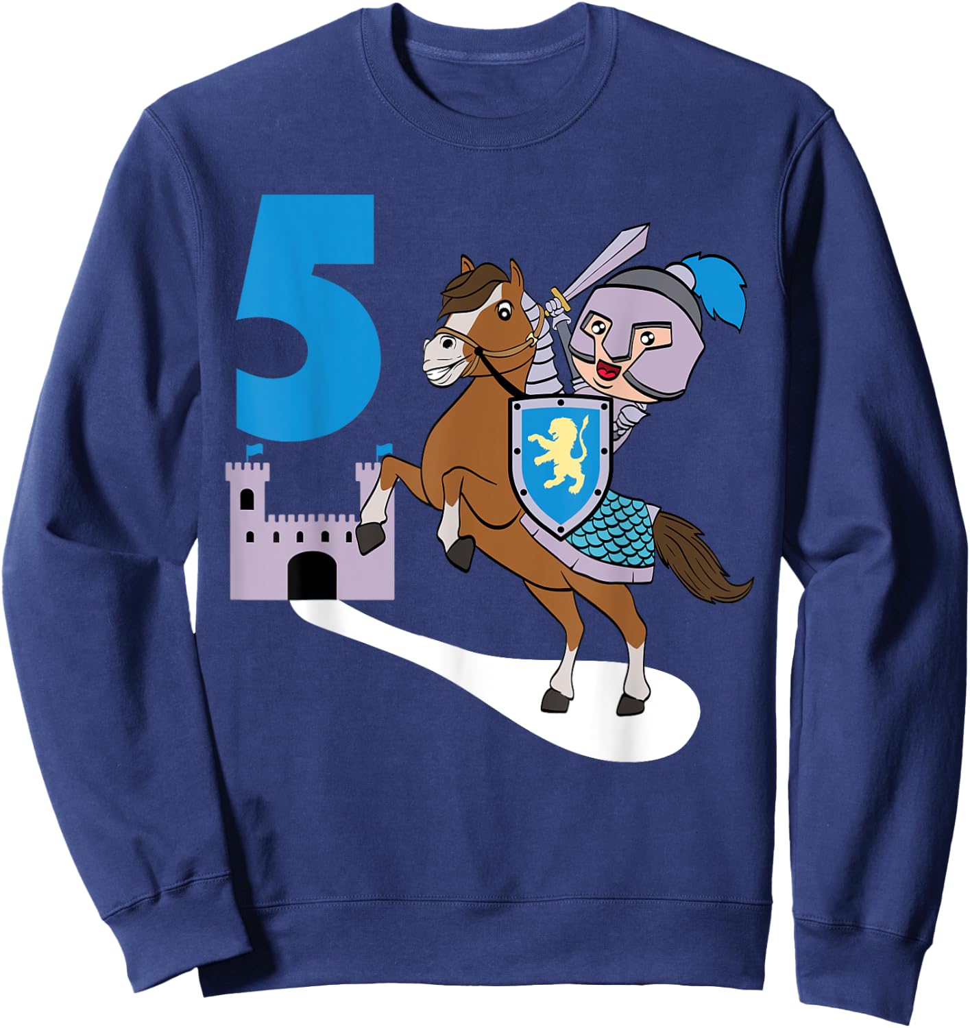Children's Knight 5th Birthday Castle Castle Armor Medieval Sweatshirt - Sweatshirt | Navy